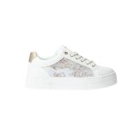 Alviero Martini Prima Classe Sneaker Donna, Colore Bianco, con Cartina sui Lati Esterni, Suola Bianca, Taglia 36