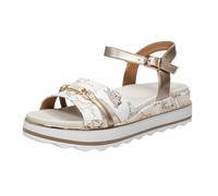 Alviero Martini Sandalo Platform Donna, Beige/Oro Rosa, Stampa Cartografica, Cinturino alla Caviglia, Modello 2466 0371 (37)