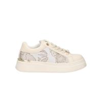 Alviero Martini Sneakers Platform Prima Classe Off White/Safari Geo 2142 0558 Scarpe Sottopiede Comfort Foam Fondo Gomma 5 Cm. (Bianco, Sistema Taglie Calzature EU, Adulto, Donna, Numero, Media, 37)