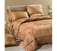 Alviero Martini Trapunta Matrimoniale Invernale in Raso di Cotone Art. Geo Classic - Cammello, 2 Piazze