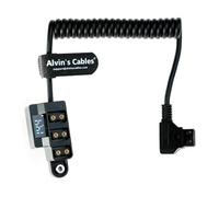 Alvin’s Cables Adattatore splitter D-Tap 1 a 3 porte P-Tap con cavo a spirale per SmallRig | IDX V-Mount Gold Mount Batteria con indicatore di stato, protezione da inversione di polarità