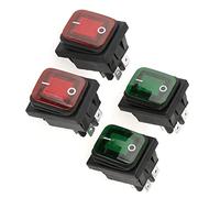 Alvinlite 4 pezzi interruttore a bilanciere 220V 16-20A 4 pin 2 posizioni IP67 impermeabile rosso e verde illuminato snap-in barca a levetta alimentazione per interruttore a bilanciere di ricambio