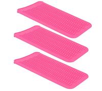 Alvinlite Custodia per tappetino in silicone Copertura isolante termico, per ferri arricciacapelli Piastra per capelli Strumenti per lo styling dei capelli Rosa 3 pezzi
