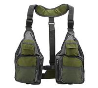 Alvinlite Gilet da Pesca per Uomo E Donna con Tasche, Pettorina Regolabile Gilet da Pesca a Mosca Leggero Gilet da Pesca di Grande capacità, Attrezzatura da Pesca(Verde)