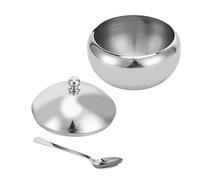 Alvinlite novità Contenitore per condimento per zuccheriera in Acciaio Inossidabile Contenitore per Bottiglie di stoccaggio per Cucina Forniture domestiche con Cucchiaio per Coperchio(J13418L)