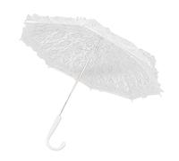 Alvinlite Ombrello Parasole in Pizzo Bianco da Sposa Ombrello Ricamato con Fiori Artigianali Vintage Puntelli per Foto da Sposa romantici Accessorio Costume da Donna, 17.1"