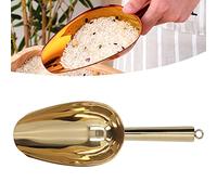 Alvinlite Paletta per Ghiaccio in Acciaio Inossidabile, Paletta per Secchiello per Ghiaccio Robusta a Forma di U Paletta Multiuso per Farina di Ghiaccio per Ristorante Domestico(Oro)