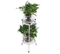 Alvinlite Supporti per fioriere in ferro artistico 2 livelli Supporto per piante in metallo Espositore decorativo Porta fiori per giardino di casa Patio Bagno Ufficio Soggiorno Angolo balcone(bianca)