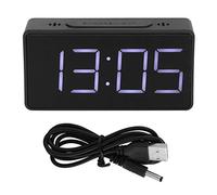 Alvinlite Sveglia digitale Alvinlite|Sveglia elettrica ad alto volume con porta di ricarica USB per chi dorme pesante|Adatto per camera da letto|Ufficio|Nero |Nero| piccolo bianco