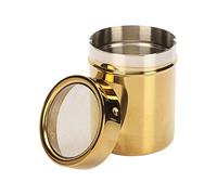 Alvinlite Zucchero Shaker in Polvere, Zucchero in Polvere in Acciaio Inox con Coperchio, Oro, Setaccio per Cannella Zucchero Pepe in Polvere Farina di Cacao Sale Spezia