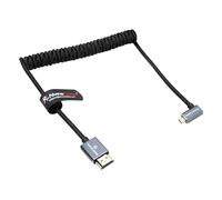 Alvin's Cables Angolo retto Micro HDMI a HDMI Cavo 8K@60Hz 4K@120Hz, arrotolato intrecciato2.1 per Sony A7RIII/A7II/A7M3, Canon R5/M6, Fujifilm X-T4/X-T3, Gopro, Nikon-Ultra durevole