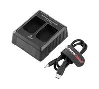 Alvin's Cables Caricabatterie doppio per Sony NP-SA100 con cavo USB-C | Caricabatterie doppio per Sony NP-SA100 con cavo ultra morbido USB-C a USB-C, nero, 45 cm / 17,7 pollici