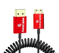 Alvin's Cables Cavo a spirale da mini HDMI a HDMI ad alta velocità 8K, in alluminio 8K a 60Hz 4K a 240Hz, HDMI 2.1, compatibile con fotocamera, videocamera, tablet e scheda grafica/video, laptop