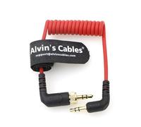 Alvin's Cables Cavo audio TRS con bloccaggio da 3,5 mm a TRS da 3,5 mm per Sennheiser Deity TC-1 ad angolo retto TRS cavo a spirale per DSLR | fotocamera mirrorless