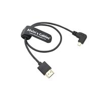 Alvin's Cables Cavo da Micro HDMI a HDMI 8K60P ad alta velocità 2.1 per Sony a7 IV FX30 ZV-E10, per Canon R5C R5 R6, Atomos Shinobi Ninja V, 45 cm, angolo retto Micro HDMI