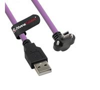 Alvin's Cables Cavo da USB 2.0 tipo A a mini USB ad angolo alto, spaziatura a doppia vite da 15 mm per fotocamera industriale Daheng, catena di resistenza ad alta flessibilità schermata, porta