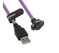 Alvin's Cables Cavo da USB 2.0 tipo A a mini USB con angolo di bloccaggio verso il basso, spaziatura a doppia vite da 15 mm per fotocamera industriale Daheng, catena di resistenza ad alta flessibilità
