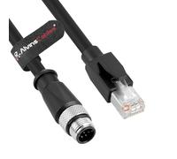 Alvin's Cables Cavo Ethernet M12 A-Code 8 Pin maschio a RJ45 Cat6a schermato per dispositivi di rete di automazione industriale, catena di trascinamento ad alta flessibilità 20 m