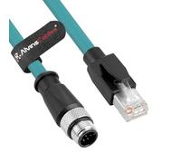 Alvin's Cables Cavo Ethernet M12 A-Code 8 Pin maschio a RJ45 Cat6a schermato per dispositivi di rete di automazione industriale, catena di trascinamento ad alta flessibilità, 15 m, verde