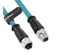 Alvin's Cables Cavo Ethernet M12 X-Code 8 pin maschio a femmina Cat6a schermato per Cognex Basler Keyence fotocamera industriale High Flex Drag-Chain 1 m verde