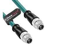 Alvin's Cables Cavo Ethernet M12 X-Code da 8 pin maschio a 8 pin maschio Cat6a schermato per fotocamera industriale Cognex Basler, alta flessibilità, 2 m, verde