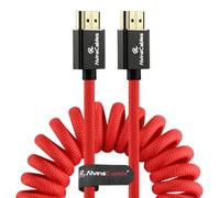 Alvin's Cables Cavo HDMI 2.1 8K Full HDMI, Cavo a spirale HDMI Tipo A Z-CAM per ATOMOS Ninja V, Cavo flessibile e resistente per fotocamere BMPCC, Panasonic S1H GH5, Sony A7S3 A9 A74 A7siii, Canon C70