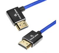Alvin's Cables Cavo HDMI 2.1 8K per monitor Atomos Ninja V, per Sony FS5 FS7, BMPCC,fotocamera Canon C300 C500, 8K@60Hz 4K@120Hz 48Gbps Cavo a spirale intrecciato ad alta velocità Angolo sinistro Blu