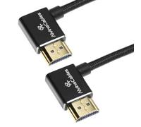 Alvin's Cables Cavo HDMI 8K 2.1 48Gbps 8K@60Hz 4K@120Hz Cavo a spirale intrecciato ad alta velocità per Sony A7 A9, BMPCC, Canon C70, Atomos Ninja, Feelworld, Angolo da sinistra a sinistra, Nero