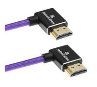 Alvin's Cables Cavo HDMI 8K per Atomos Ninja, 2.1 48Gbps 8K@60Hz 4K@120Hz Cavo a spirale intrecciato ad alta velocità per Sony FS5 FS7,BMPCC,Canon C300 C500, Feelworld, Angolo da destra a destra Viola