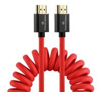 Alvin's Cables Cavo HDMI a HDMI 8K 2.1 8K@60Hz 4K@120Hz ad alta velocità per Atomos Ninja, per Sony FS5 FS7 FX9,BMPCC, per Canon C300 C500, cavo a spirale intrecciato Rosso