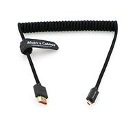 Alvin's Cables Cavo trecciato 8K 2.1 Micro-HDMI a HDMI Full, HDMI a spirale D verso A per Atomos Ninja V, Canon R5C R5 R6, Sony A7RIII A7II A7M3 A7R IV A6500, FUJIFILM X-T4 X-T3 (18-28 pollici)