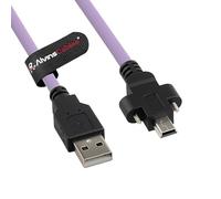 Alvin's Cables Cavo USB 2.0 tipo A a mini USB con serratura a doppia vite da 15 mm per telecamera industriale Daheng, catena trazione ad alta flessibilità schermata, porta bombata, 6 m/19,7 piedi