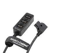 Alvin's Cables D-tap Splitter P-Tap HUB Cavo Dtap maschio a tre porte D tap femmina Cavo splitter con filettature per ARRI RED Z CAM Telecamere Tilta Steadicam IDX V-Mount della batteria