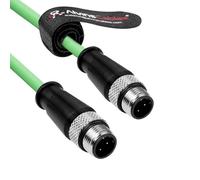 Alvin's Cables M12 D-code da 4 pin da maschio M12 D-code 4 pin Cavo Ethernet per Keyence Baumer Sick Camera,Cavo CAT6A di alto livello per automazione industriale,Ethercat/Profinet 3,3piedi/1m Verde