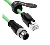 Alvin's Cables M12 D Codice 4 Pin maschio a RJ45 Cavo Ethernet alto per sensore di telecamera industriale, applicazione di automazione 65.6ft/20m Verde