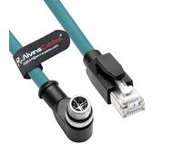 Alvin's Cables M12 X-CODE 8 pin maschio a RJ45 Cavo Ethernet per fotocamera keyense Cognex,Cavo Cat6A alto per automazione industriale, modulo bus campo, robotica, angolo retto 65.6ft/20m verde