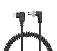 Alvin's Cables PD USB-C Type-C al cavo di alimentazione a spirale DC 12V con bloccaggio per Atomos Shogun, Blackmagic Video Assist, Hollyland Mars, angolo retto