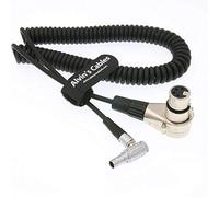 Alvin's Cables XLR 4 Pin Femmina a 0B 2 Pin Maschio Angolo Retto Cavo di Alimentazione a Spirale per ARRI Alexa Monitor Della Fotocamera
