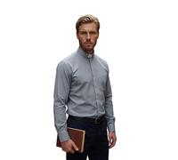 ALVIPERI - Camicia Prete Uomo Clericale con Colletto da Prete Bianco, Vestito da Prete, Sacerdote Predisposto per l'Inserimento del Collarino, Tessuto Easy-Care Stiro Facile (44, Grigio)