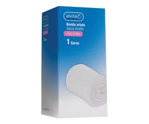 Alvita Benda In Garza Idrofila Orlata Puro Cotone 100% Misura 7cm X 5m, 1 Pezzo