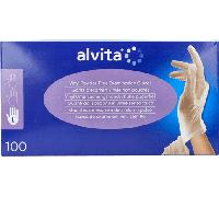 Alvita Guanti In Vinile Senza Polvere Taglia L, 100 Guanti