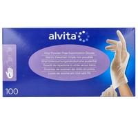 Alvita Guanti In Vinile Senza Polvere Taglia L, 100 Guanti