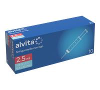 Alvita SIRINGA PER INFUSIONE E IRRIGAZIONE ALVITA 2,5 ML CON AGO 23 GAUGE 1 1/4 0,6X30MM 10 PEZZI
