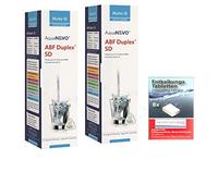 Alvito - 2 filtri per l'acqua ABF Duplex SD AquaNevo, Filtro Blocchi ai Carboni Attivi 1,5 μm + pastiglie anticalcare