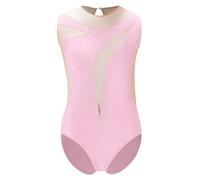 Alvivi Body Danza Classica per Bambine Balletto con Strass Loetard Ginnastica Artistica Costumi per Balletto Bodysuit da Ballo Leotards a Senza Manica Dancewear