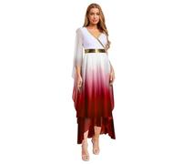 Alvivi Costume Athena Donna Abito Elegante Lungo da Dea Greca Olimpia Antica Romana Maxi Abito Toga con Drappeggio per Carnevale Halloween Fancy Dress Compleanno Rosso S