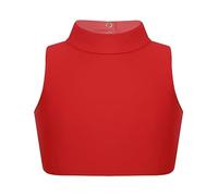 Alvivi Crop Top da Danza Classica per Bambina Ragazza Tank Top Collo a Lupetto Stage Reggiseno Top Sportivo da Yoga Ginnastica Palestra Dancewear Rosso 13-14 Anni