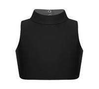 Alvivi Crop Top da Danza Classica per Bambina Ragazza Tank Top Collo a Lupetto Stage Reggiseno Top Sportivo da Yoga Ginnastica Palestra Dancewear Nero 9-10 Anni
