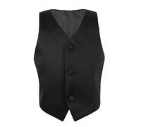 Alvivi Gilet Senza Maniche Nero da Cerimonia Formale da Bambino Slim Fit Panciotto Festa Nuziale Eleganti Gilet da Abito per Matrimonio Elegante per Ragazzi Nero B 10-12 Anni