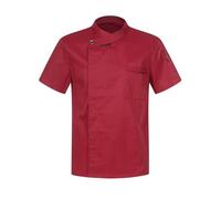 Alvivi Unisex Giacca da Chef Uomo Donna Camicia da Cucina Cuoco Maglietta da Lavoro Manica Lunga/Corta Camicia da Ristorante Mensa Hotel Bar Pizzeria Manica Corta Bordeaux 4XL